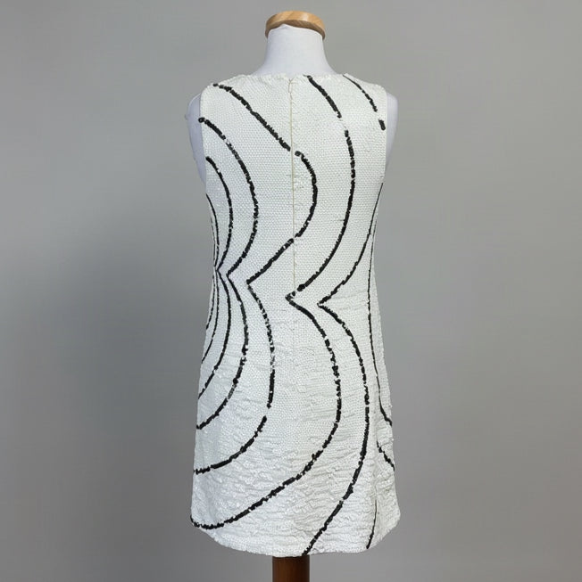 Rachel Zoe white and black sequin dress, size 4