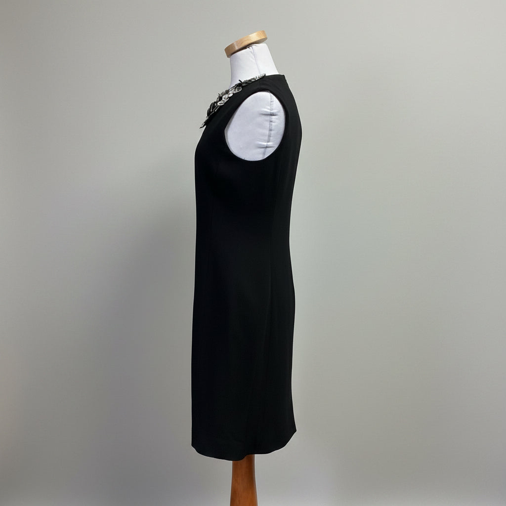 Terijon black dress with jeweled neckline, size 2