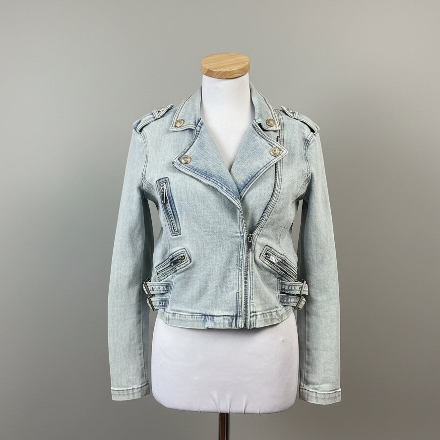 Generation Love light denim moto jacket, size S