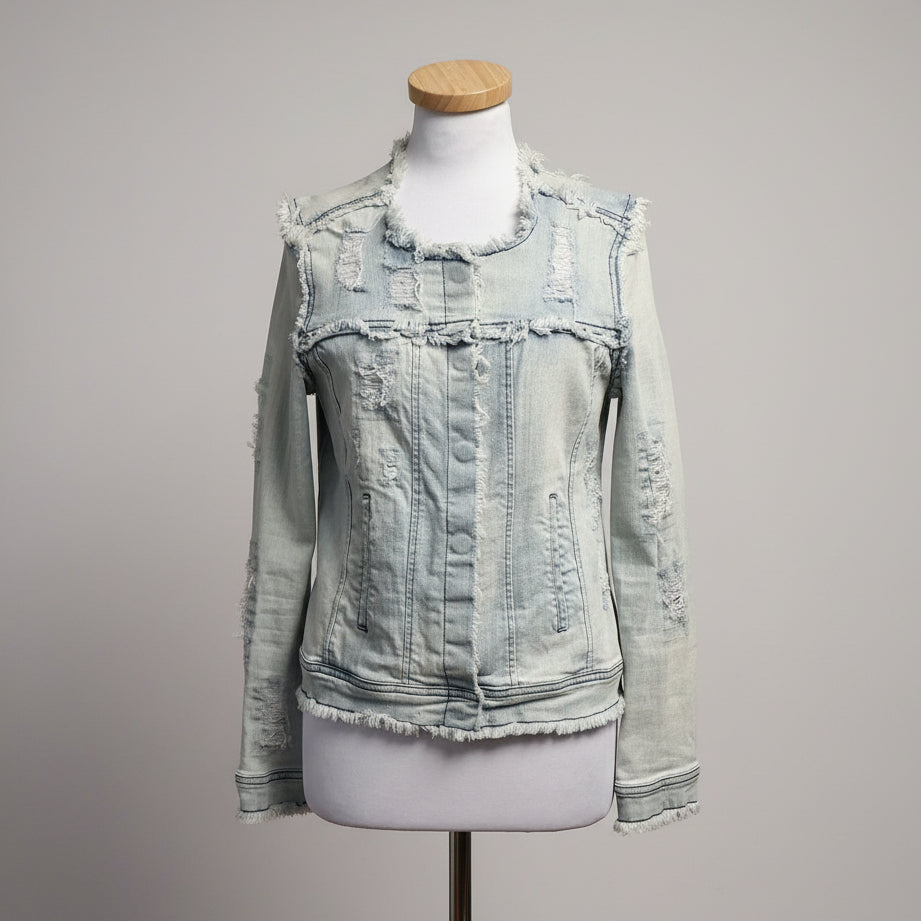 Generation Love distressed light denim jacket, size S