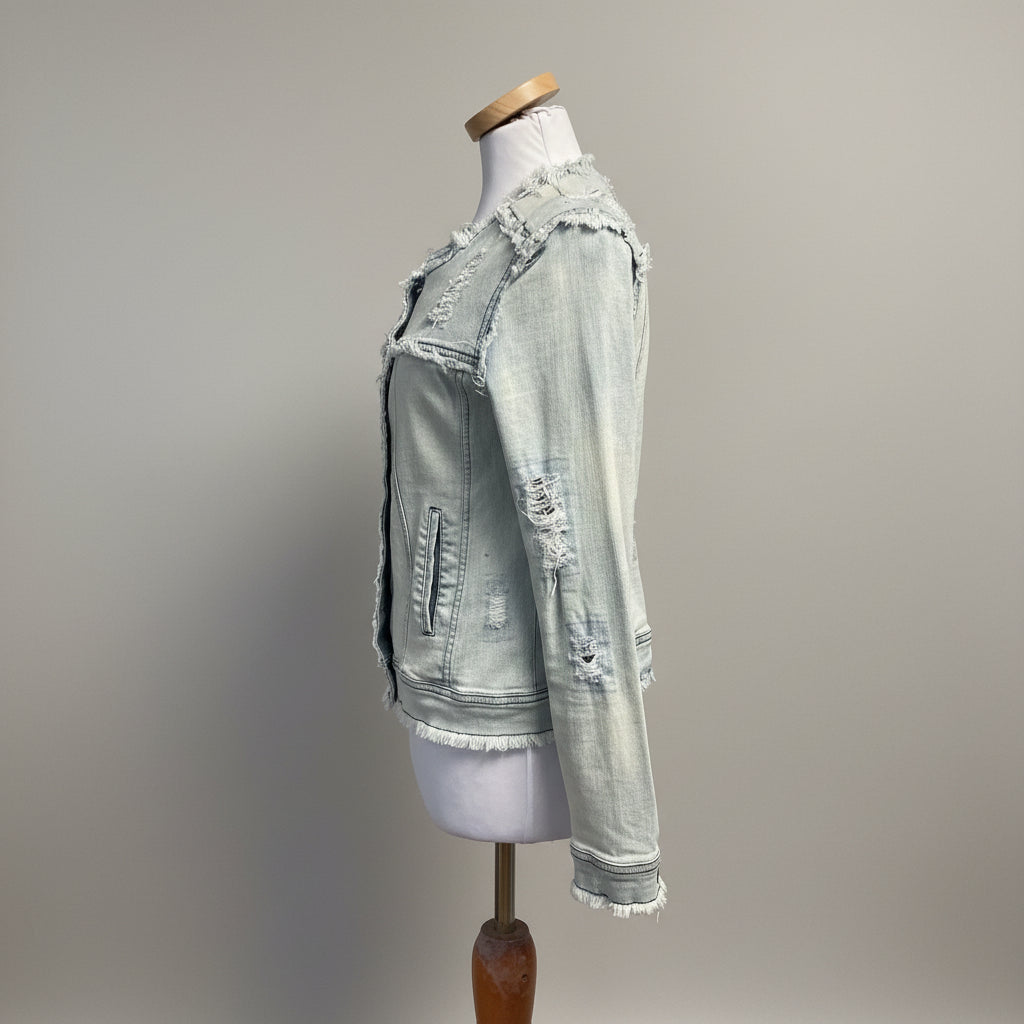Generation Love distressed light denim jacket, size S
