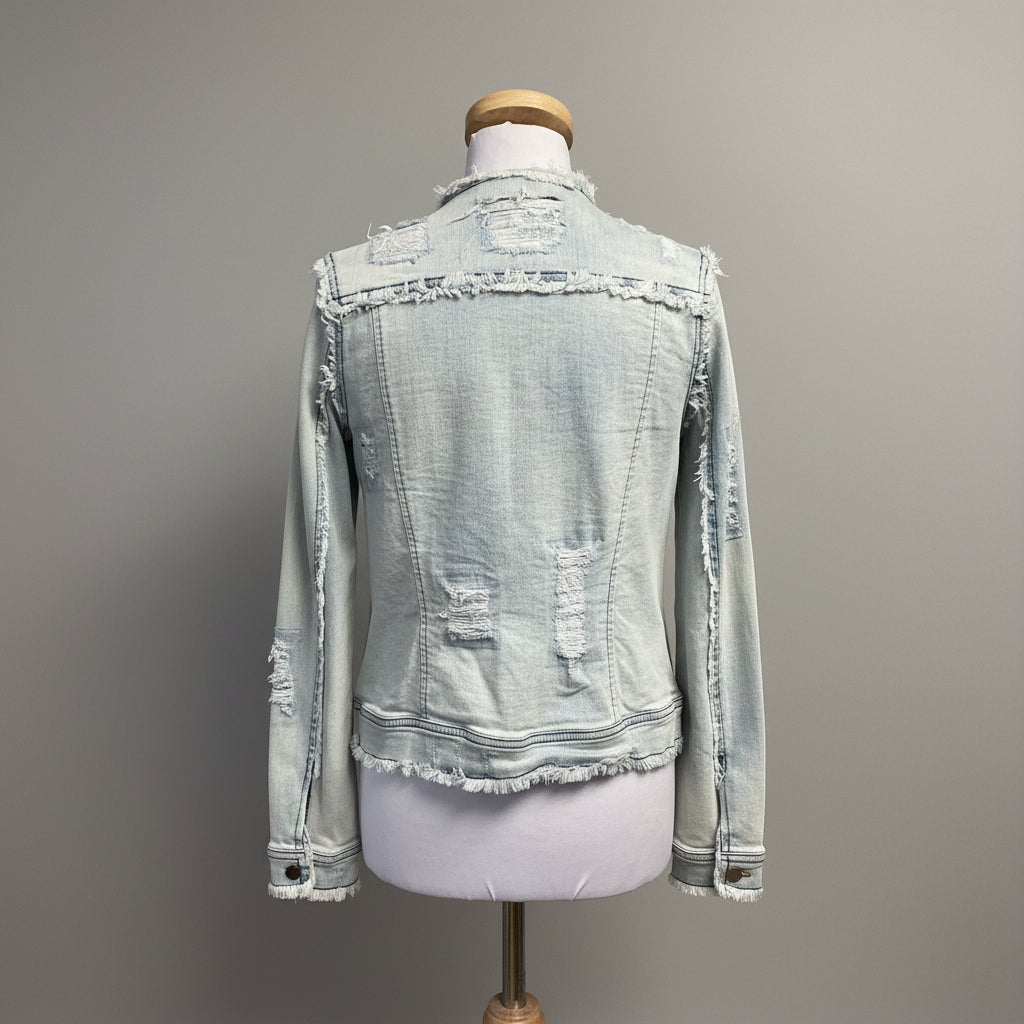 Generation Love distressed light denim jacket, size S