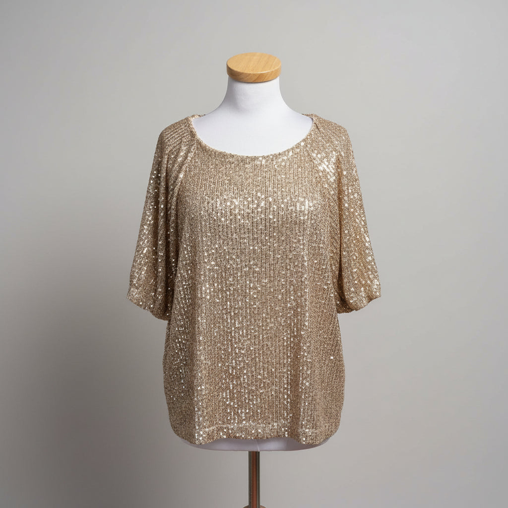 Lilly Pulitzer gold sequin blouse, size L