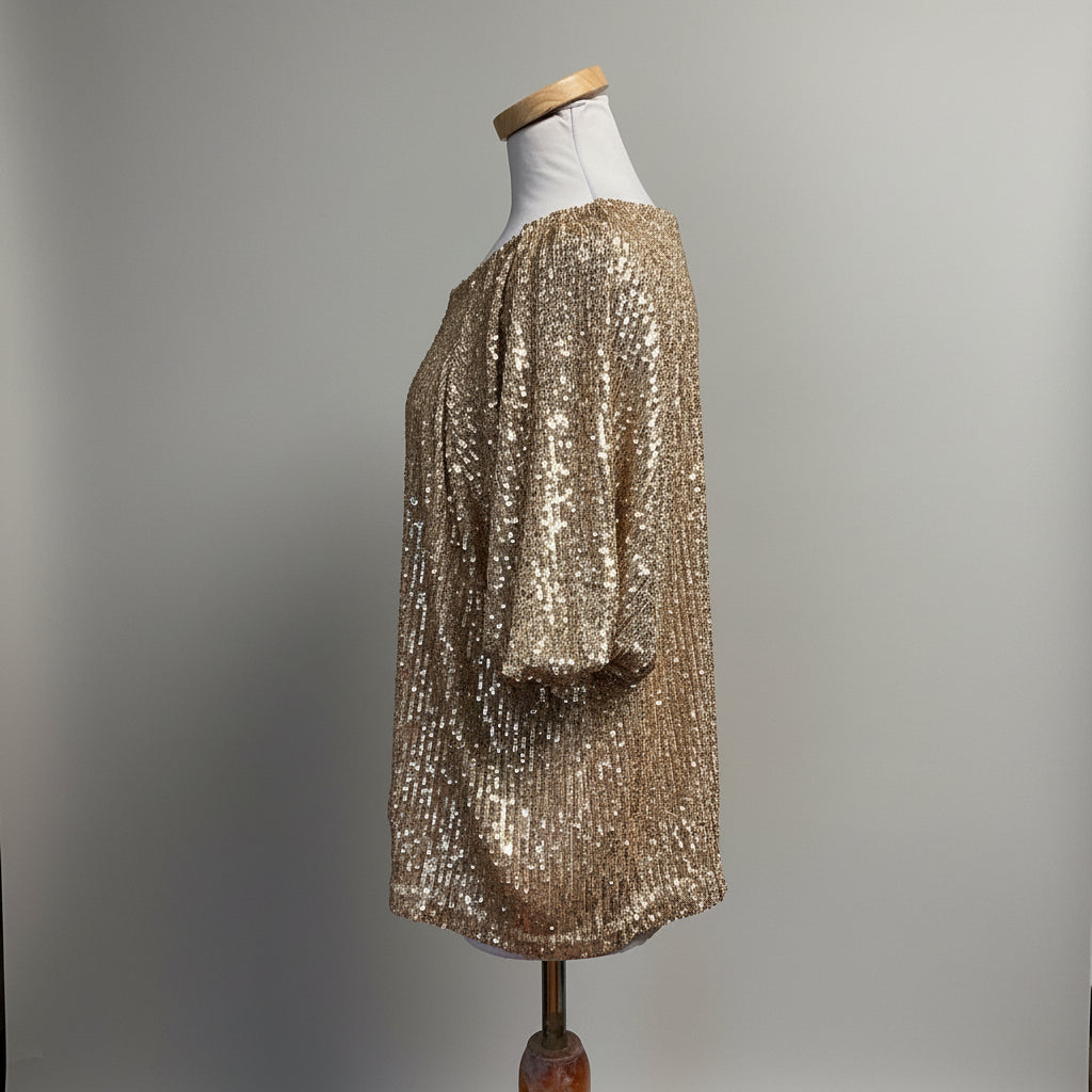 Lilly Pulitzer gold sequin blouse, size L