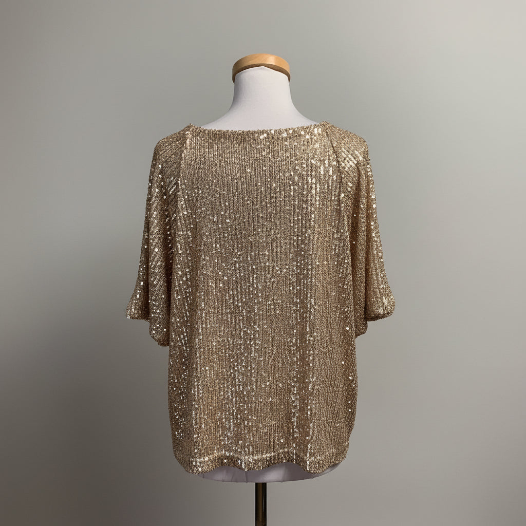 Lilly Pulitzer gold sequin blouse, size L