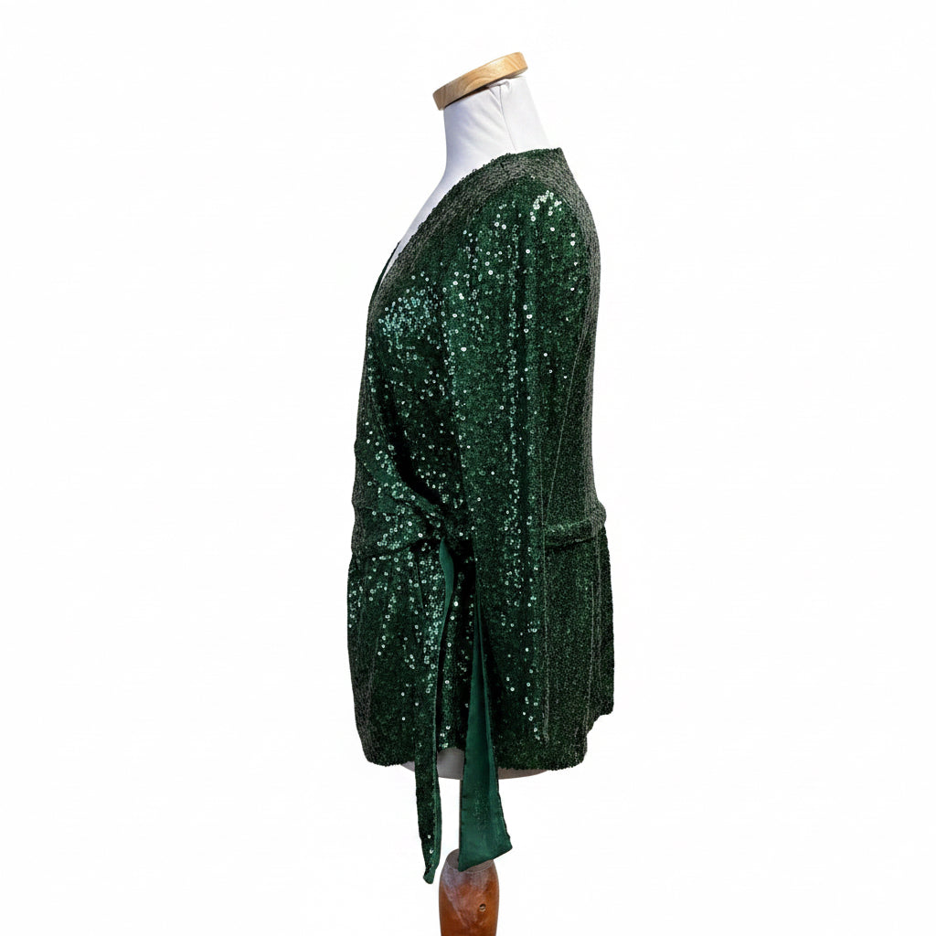 J. Crew green sequin blouse, size 6
