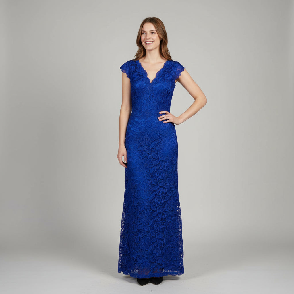 Tadashi Shoji cobalt lace dress, size 4