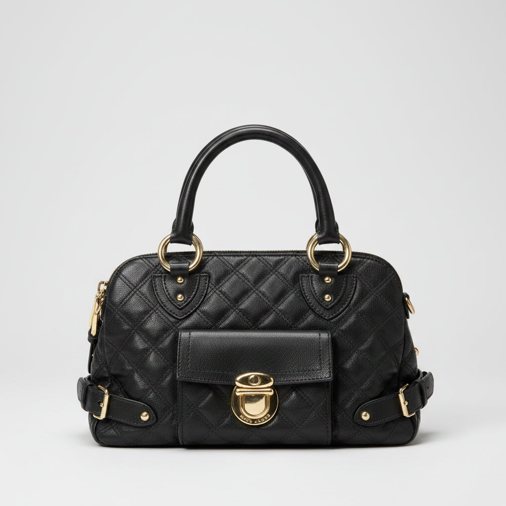 Marc Jacobs black leather Venetia satchel
