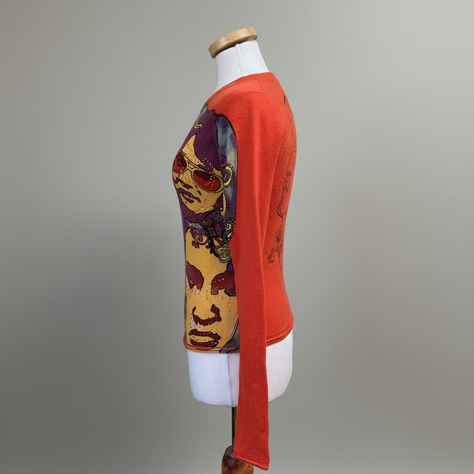 Raw 7 orange cashmere Elvis sweater, size S
