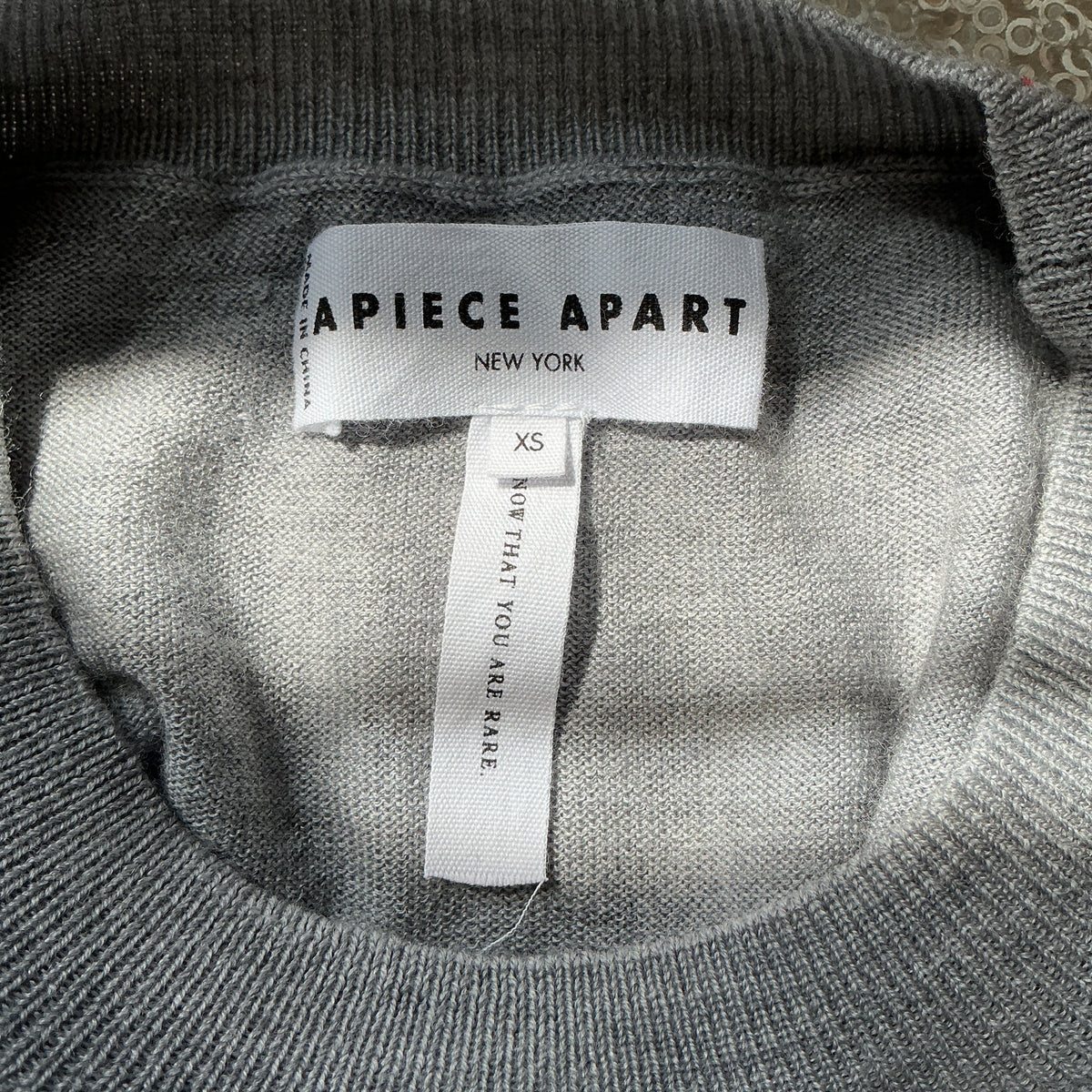 Apiece Apart gray wool sweater, size XS