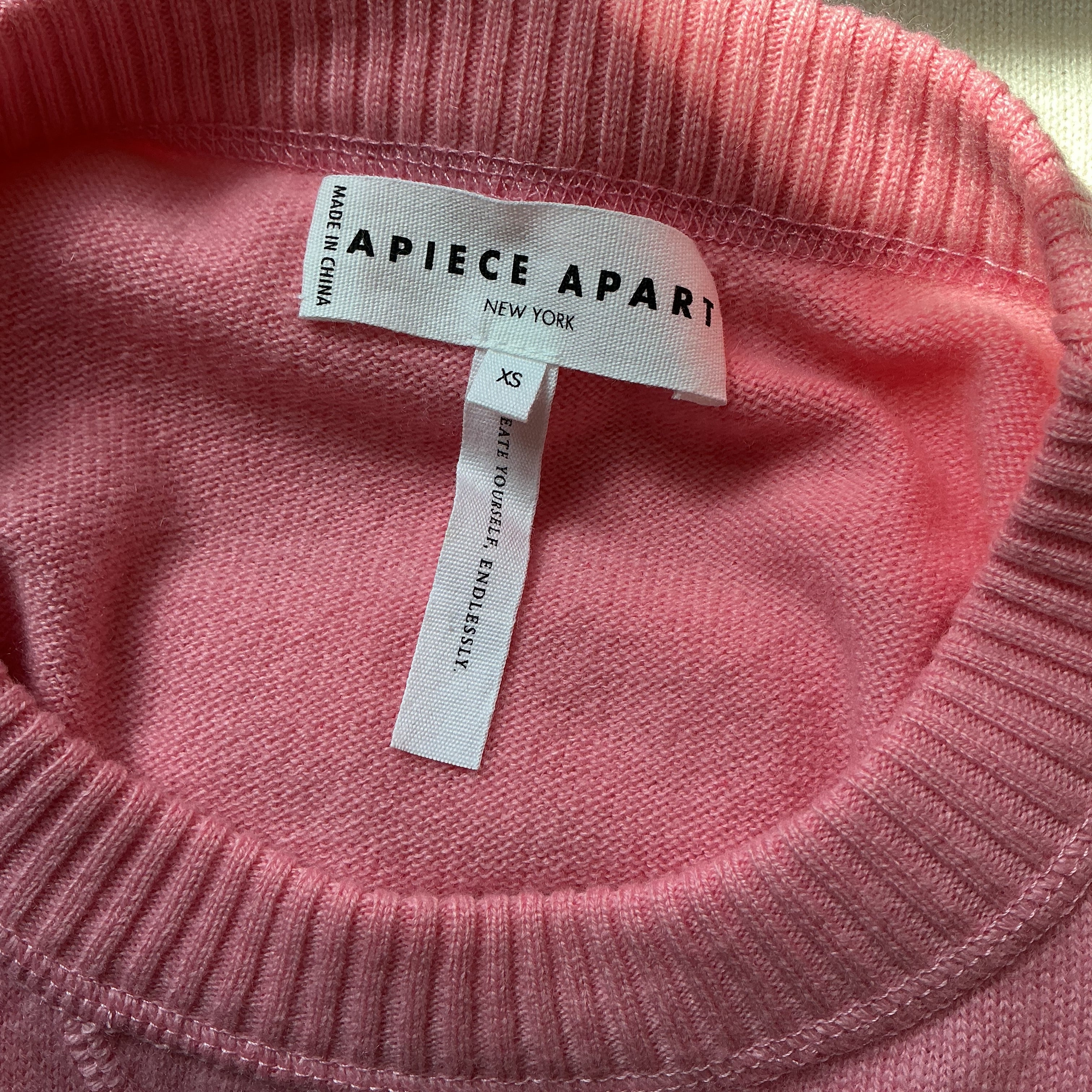 Apiece Apart pink cashmere sweater, size XS