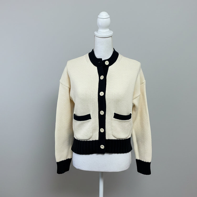Alex Mill cream and navy Tipped Nico sweater, size XS