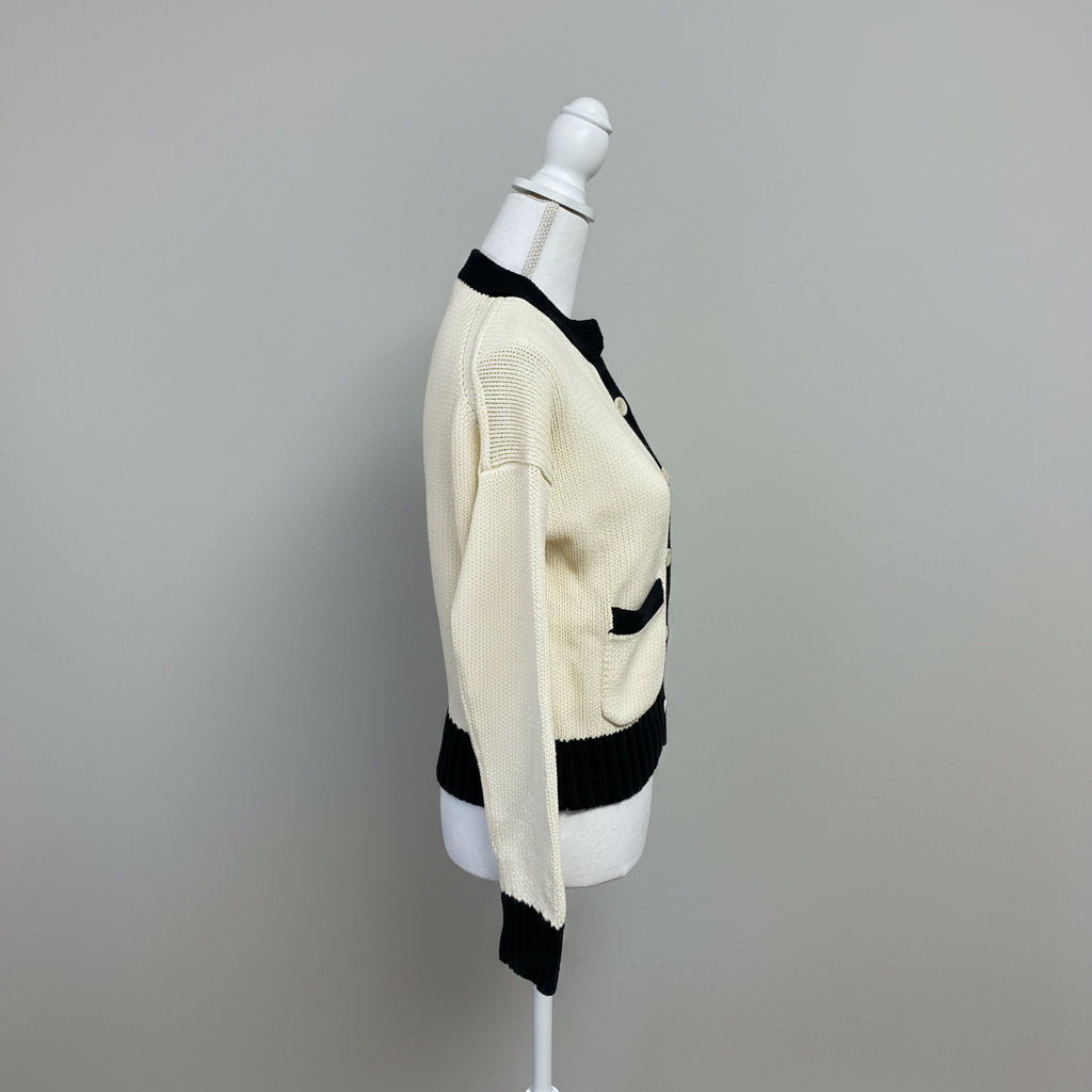 Alex Mill cream and navy Tipped Nico sweater, size XS