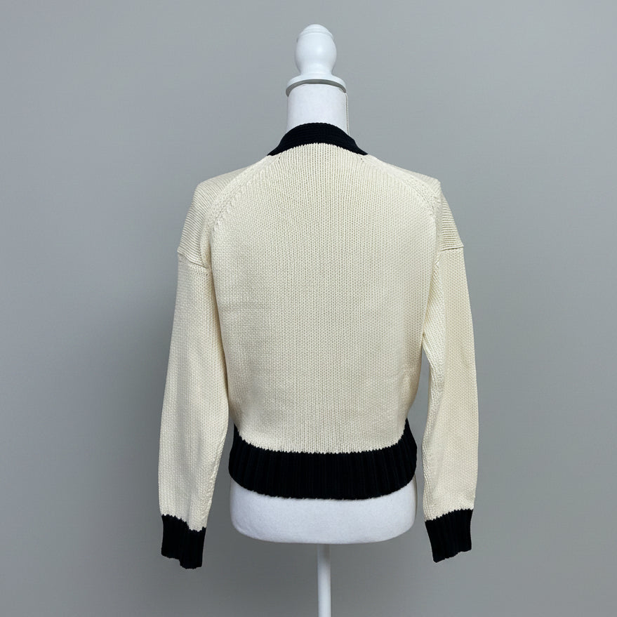 Alex Mill cream and navy Tipped Nico sweater, size XS