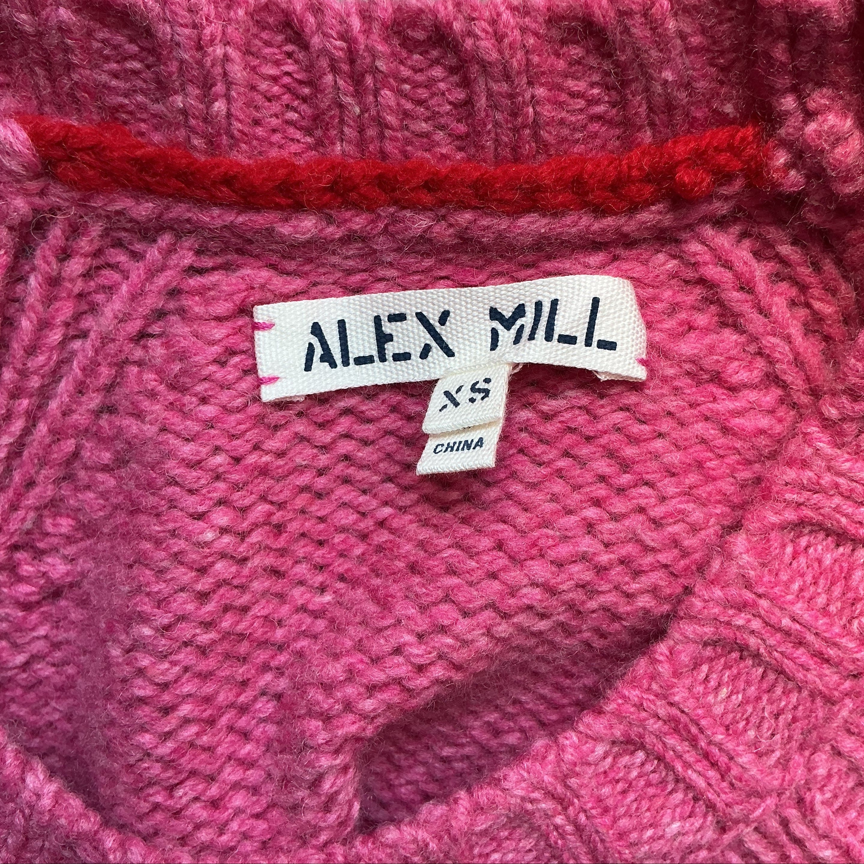 Alex Mill rose pink wool blend sweater, size XS