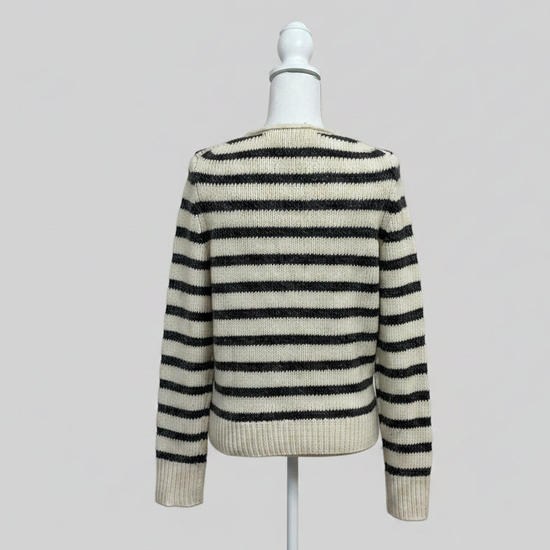 Alex Mill cream and gray stripe Jamie sweater, size S