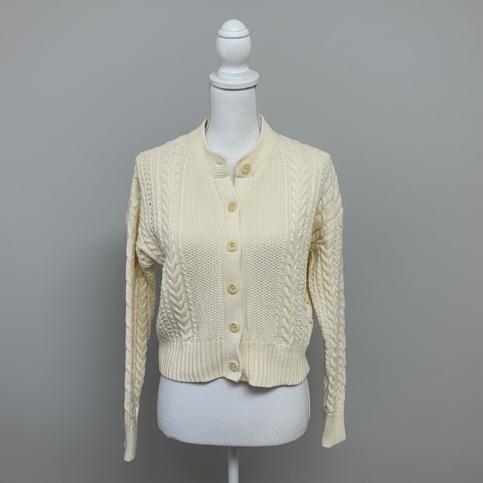 Alex Mill ivory Nico Chunky cable cardigan, size XS