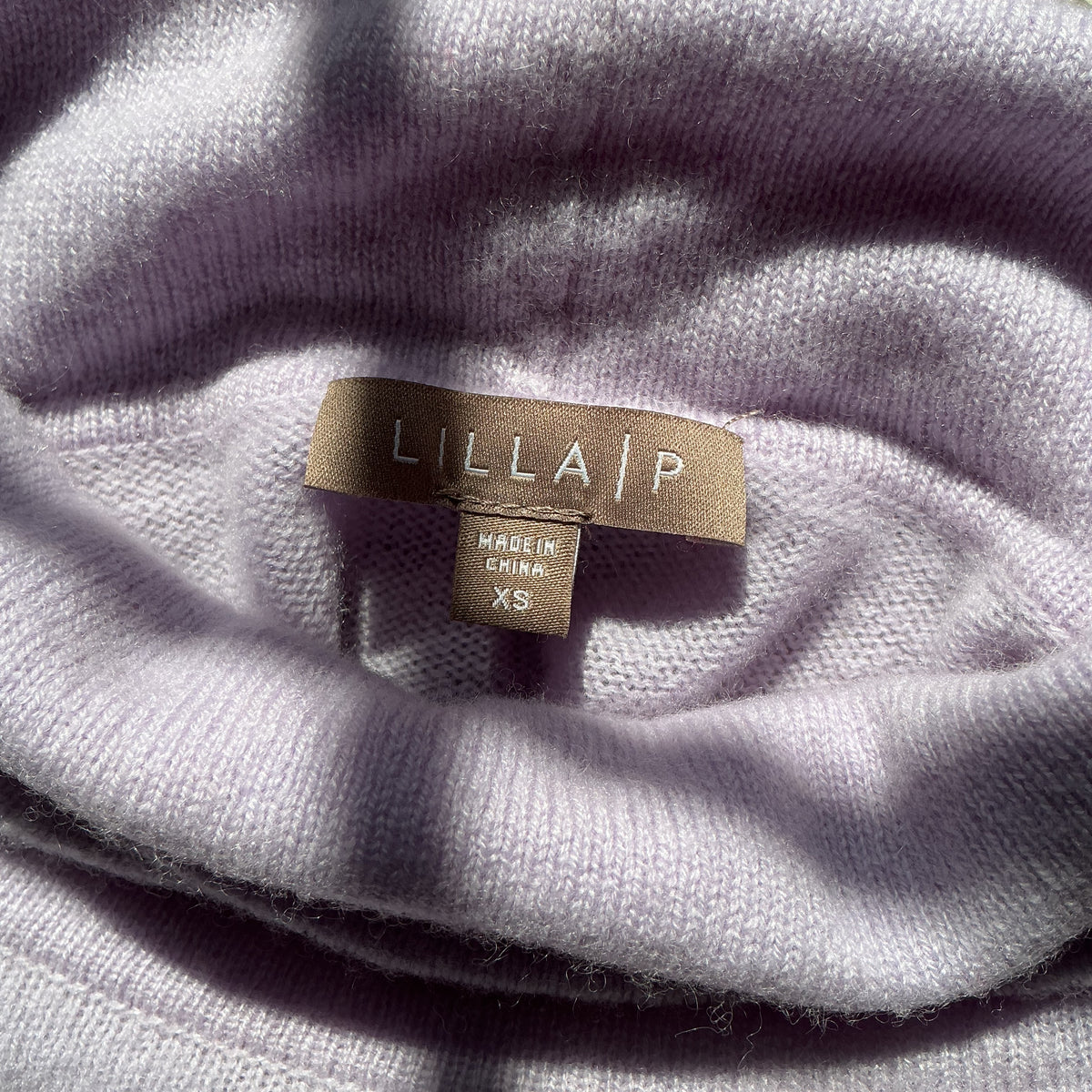 Lilla P lavender and cherry stripe cashmere sweater, size XS