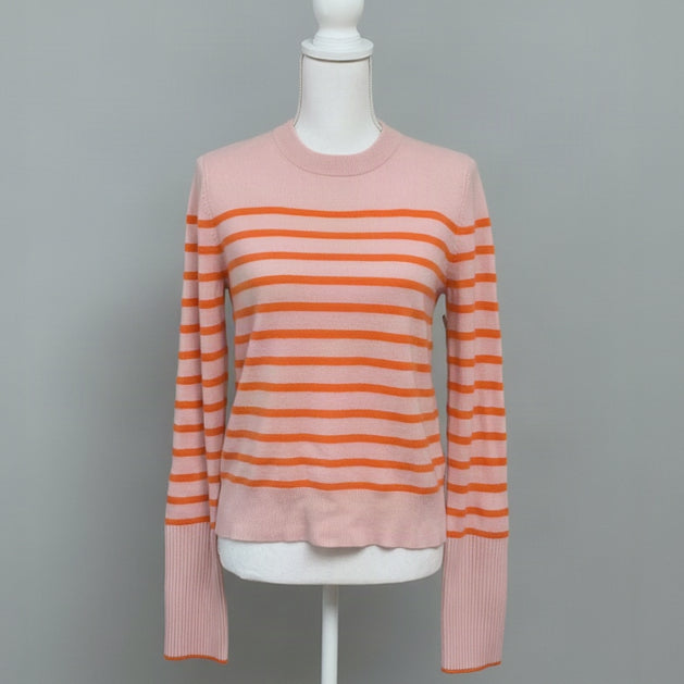 La Ligne pink and orange stripe cashmere sweater, size XS