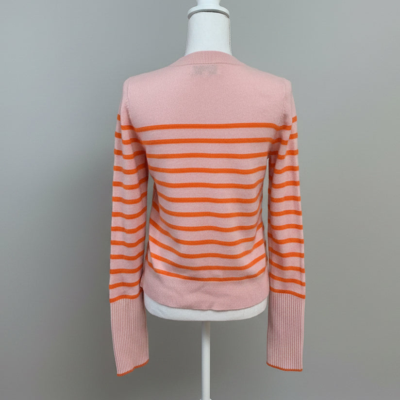 La Ligne pink and orange stripe cashmere sweater, size XS
