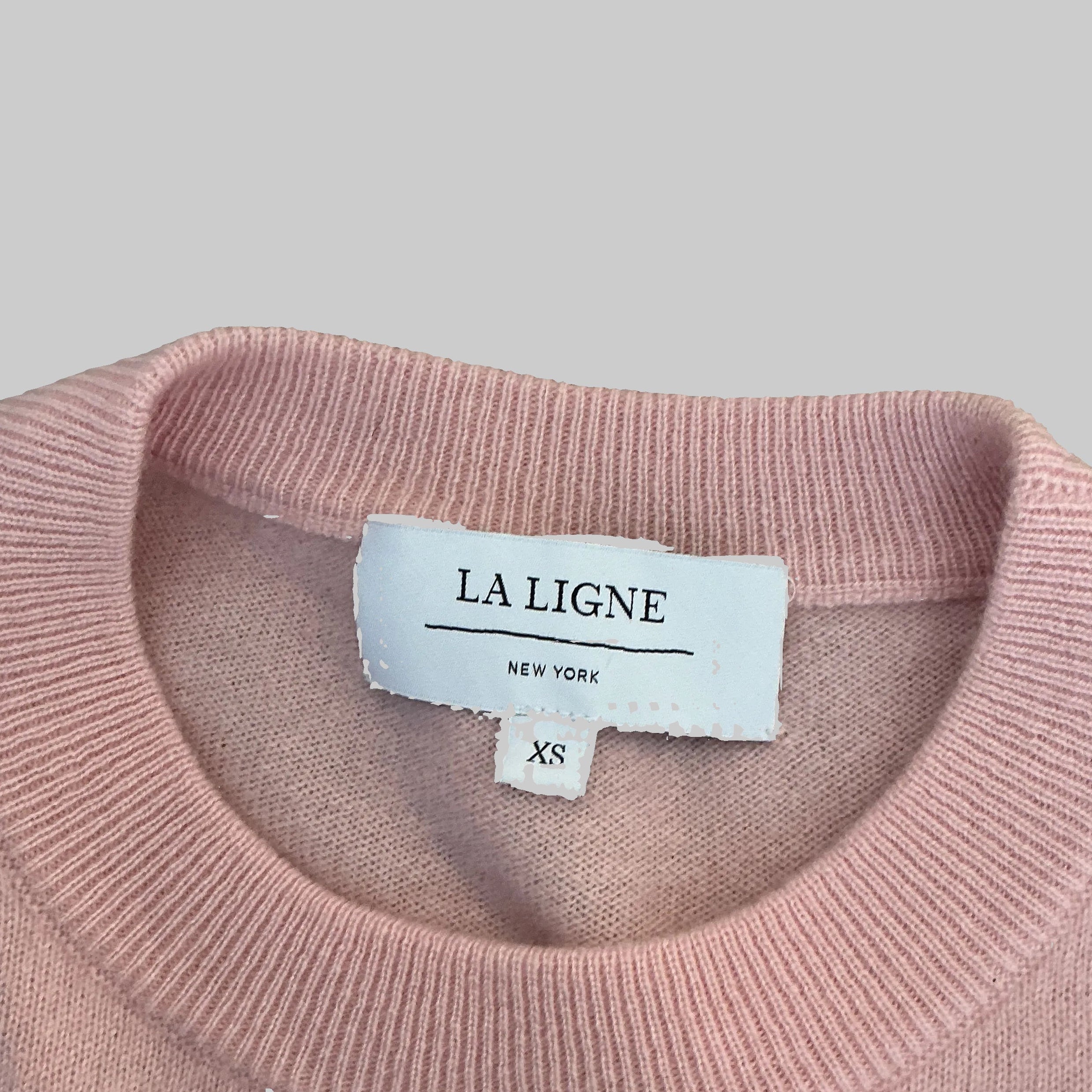 La Ligne pink and orange stripe cashmere sweater, size XS