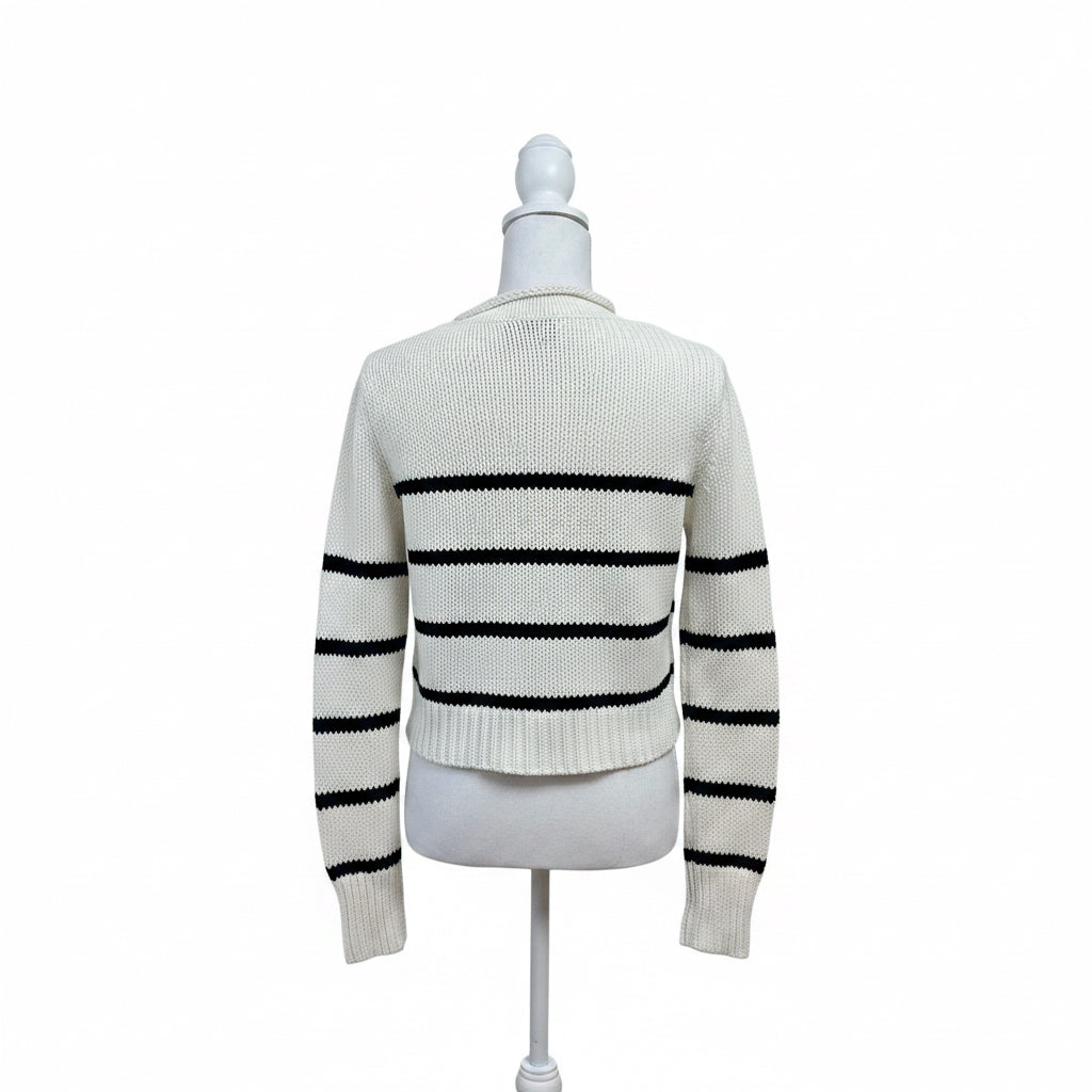 La Ligne white and navy stripe Marina sweater, size XS