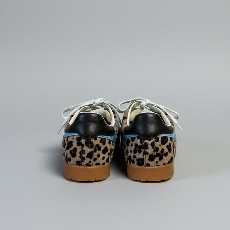 Gola leopard and light blue Safari Elan shoes, size 7.5, LIKE NEW!