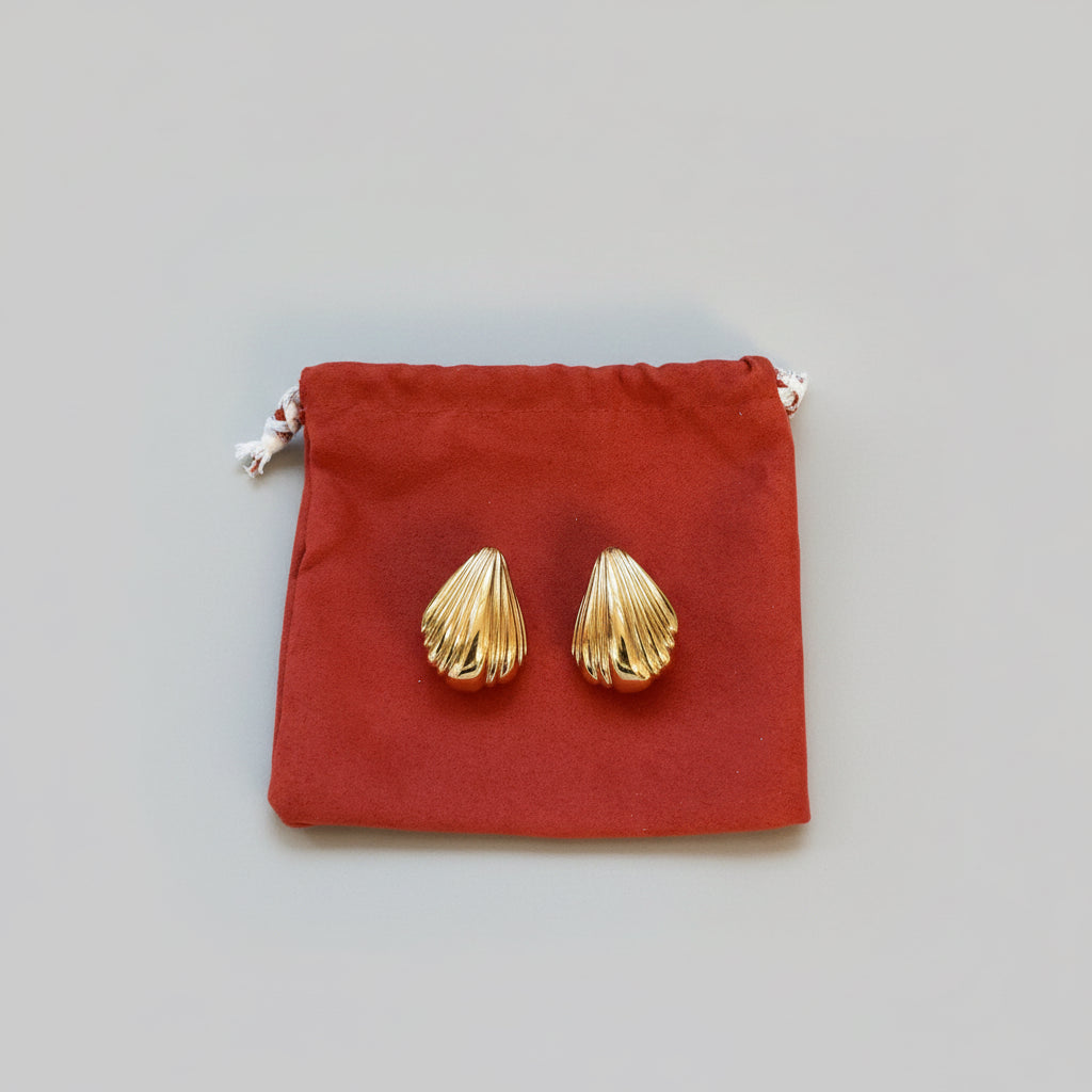 Anthropologie gold dome earrings