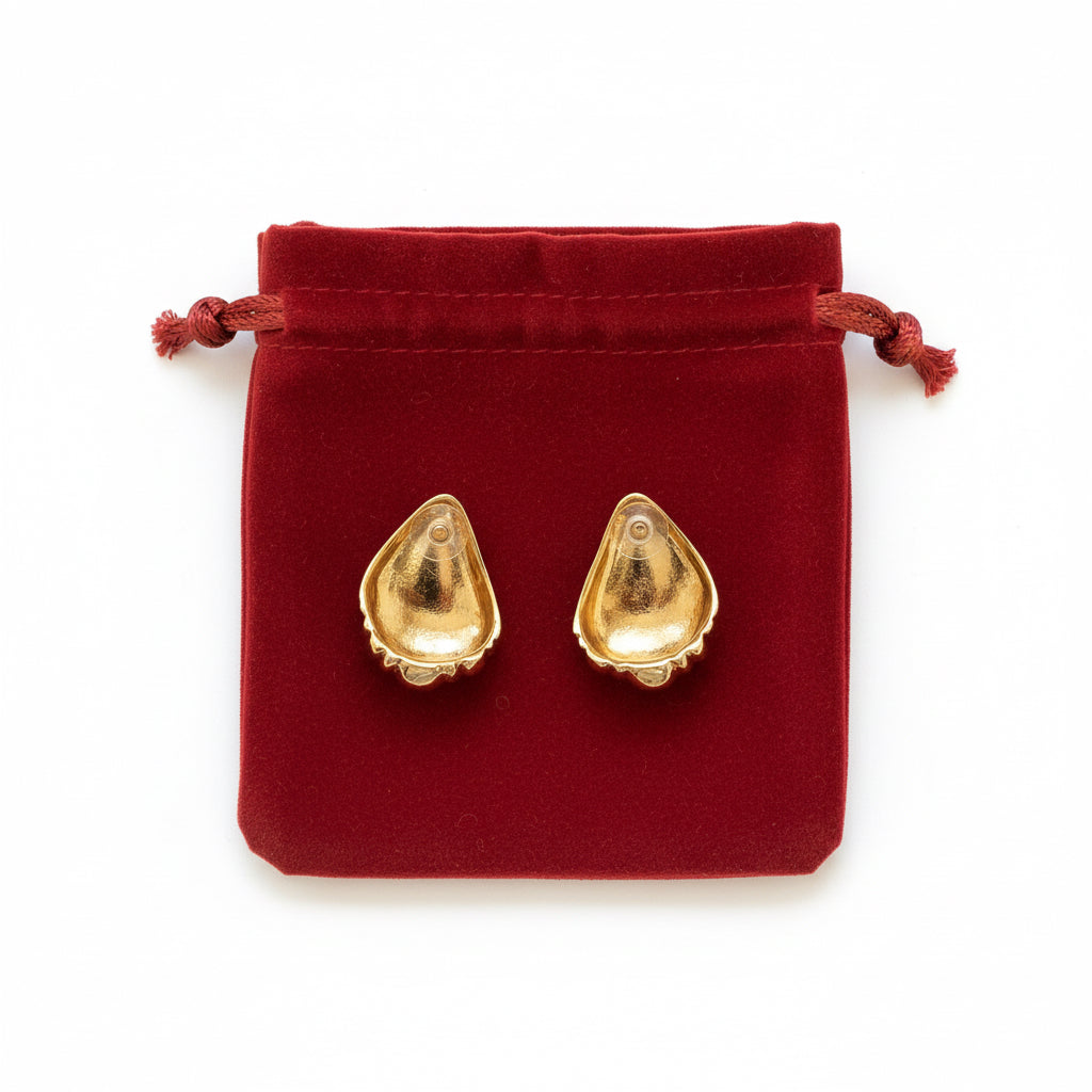 Anthropologie gold dome earrings