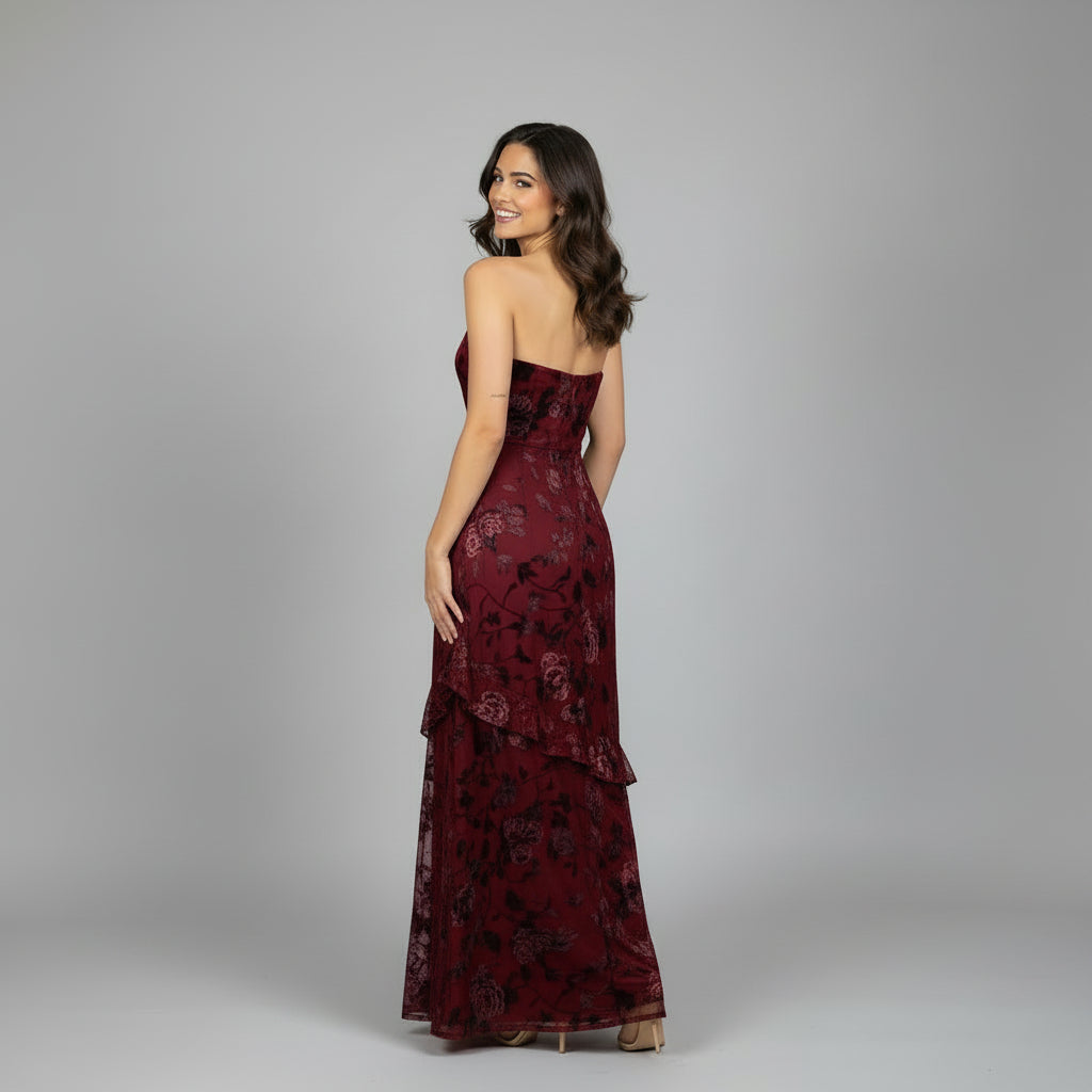 Vici burgundy floral dress, size XL