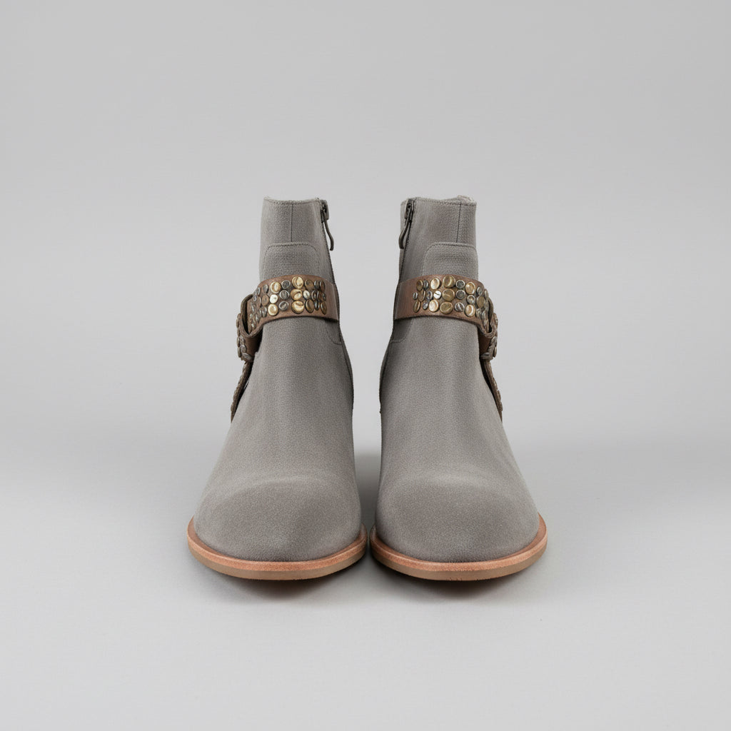 Antelope gray suede demi boots, size 10, NEW WITHOUT BOX!