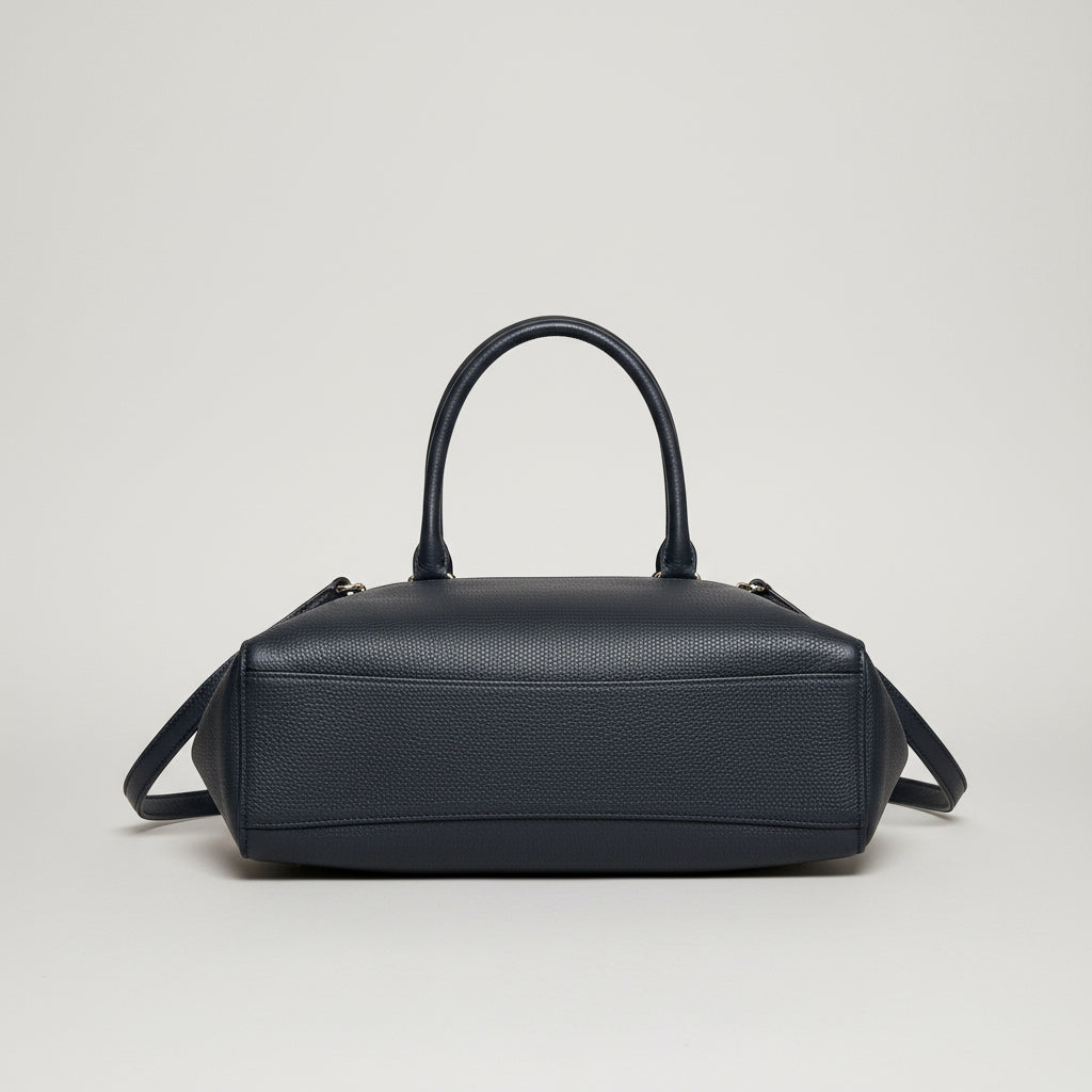 Coach navy leather small satchel