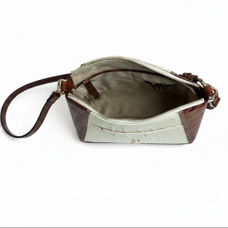 Brahmin brown/cream Mini Duxbury crossbody bag
