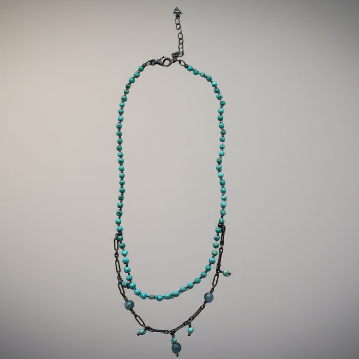 Silpada turquoise, howlite, and kyanite double strand necklace