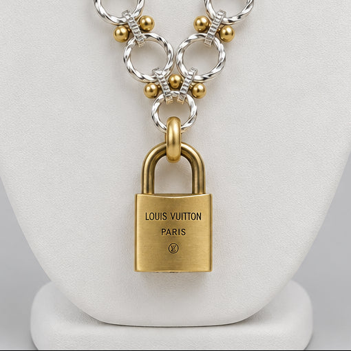 Crafted necklace with vintage Louis Vuitton lock, NEW WITH TAGS!
