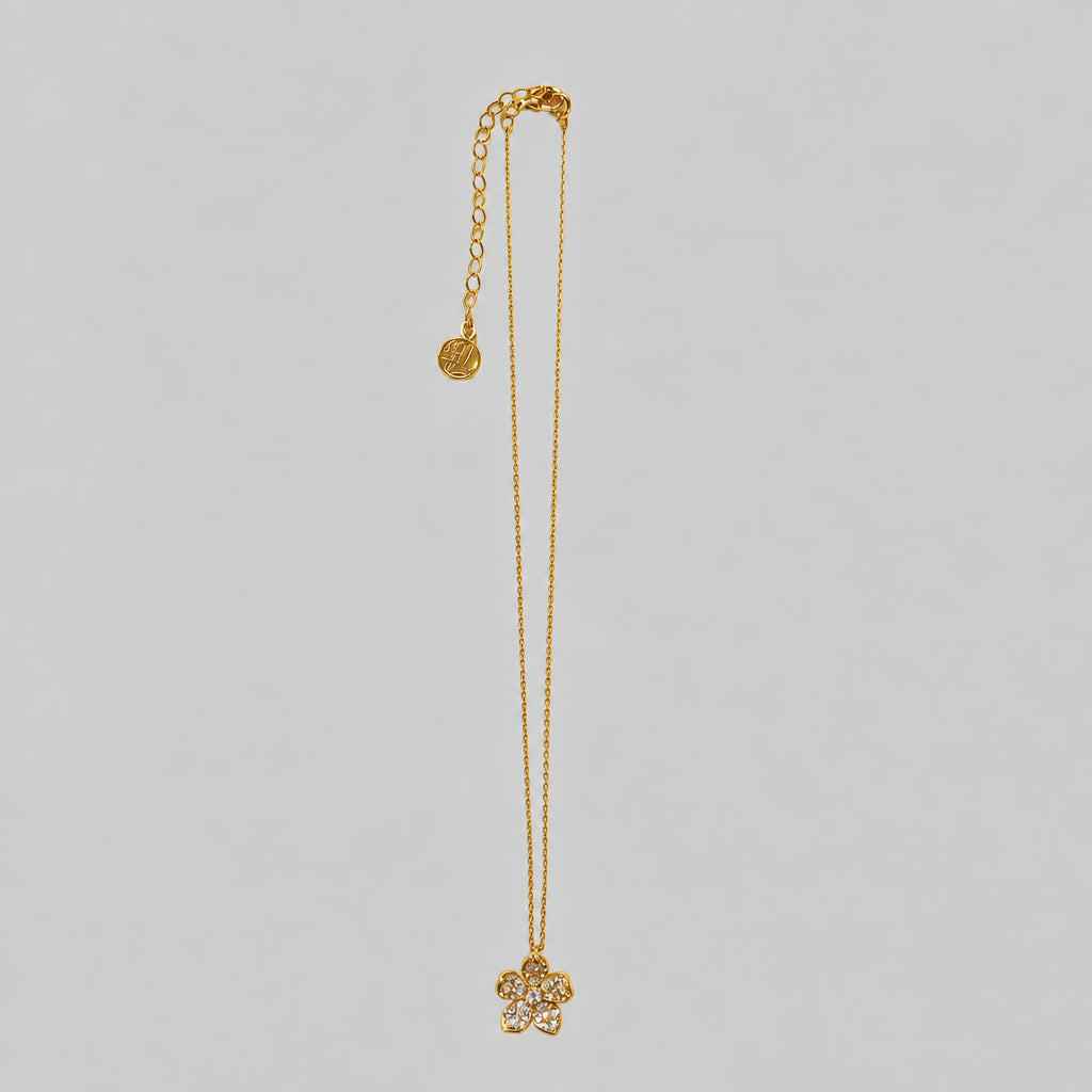 Lilly Pulitzer gold tone and rhinestone flower necklace