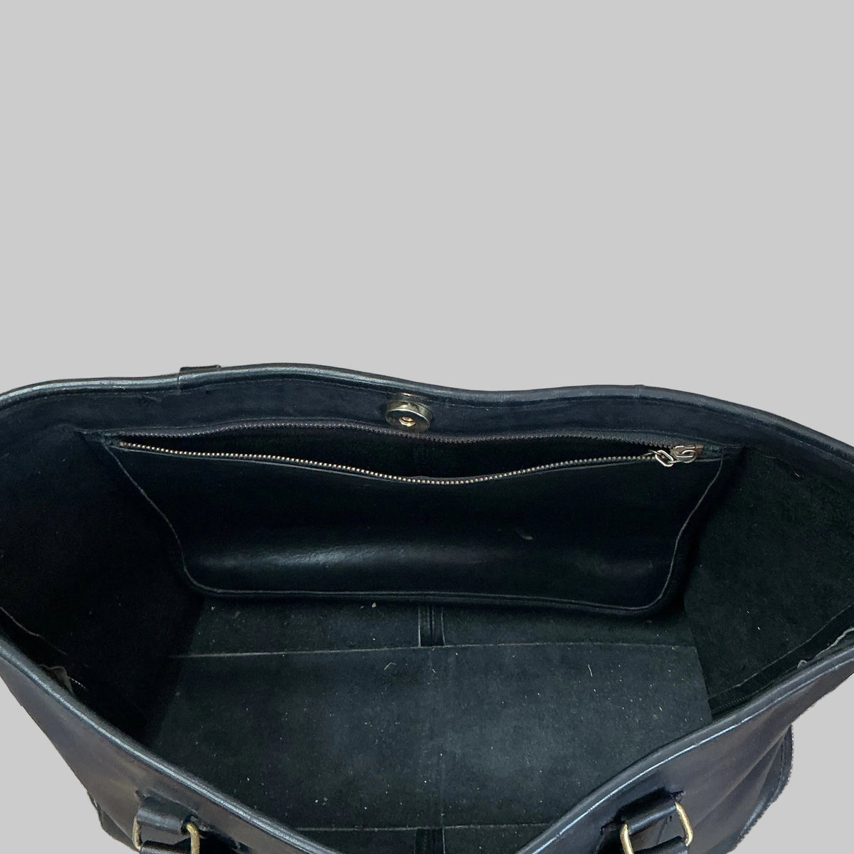Coach black leather vintage tote