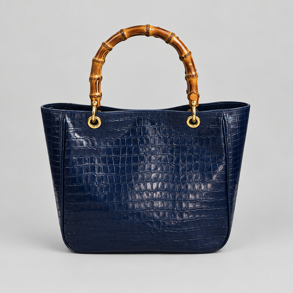 Mark & Graham blue "croc" embossed handbag