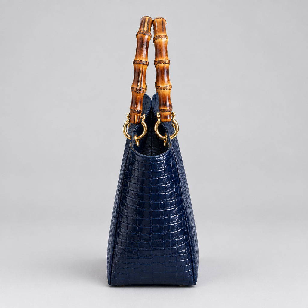 Mark & Graham blue "croc" embossed handbag