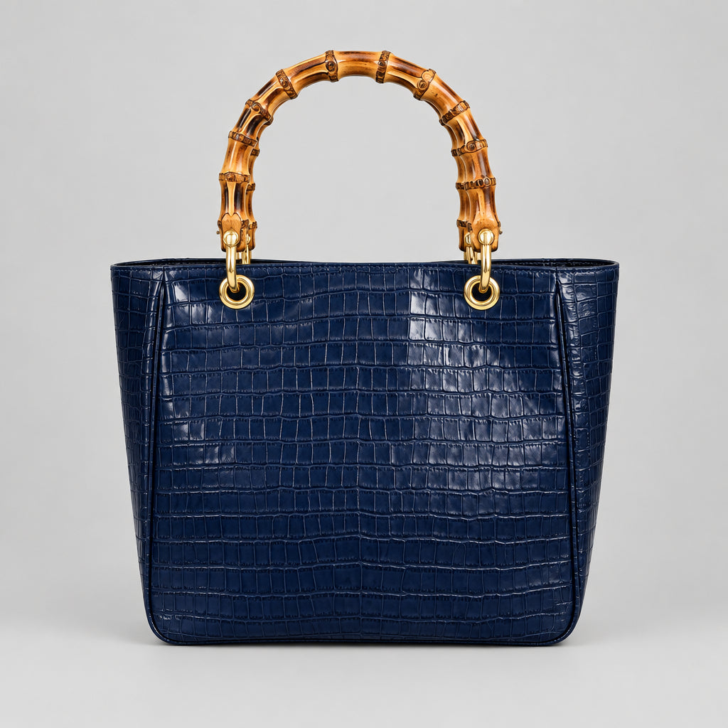 Mark & Graham blue "croc" embossed handbag