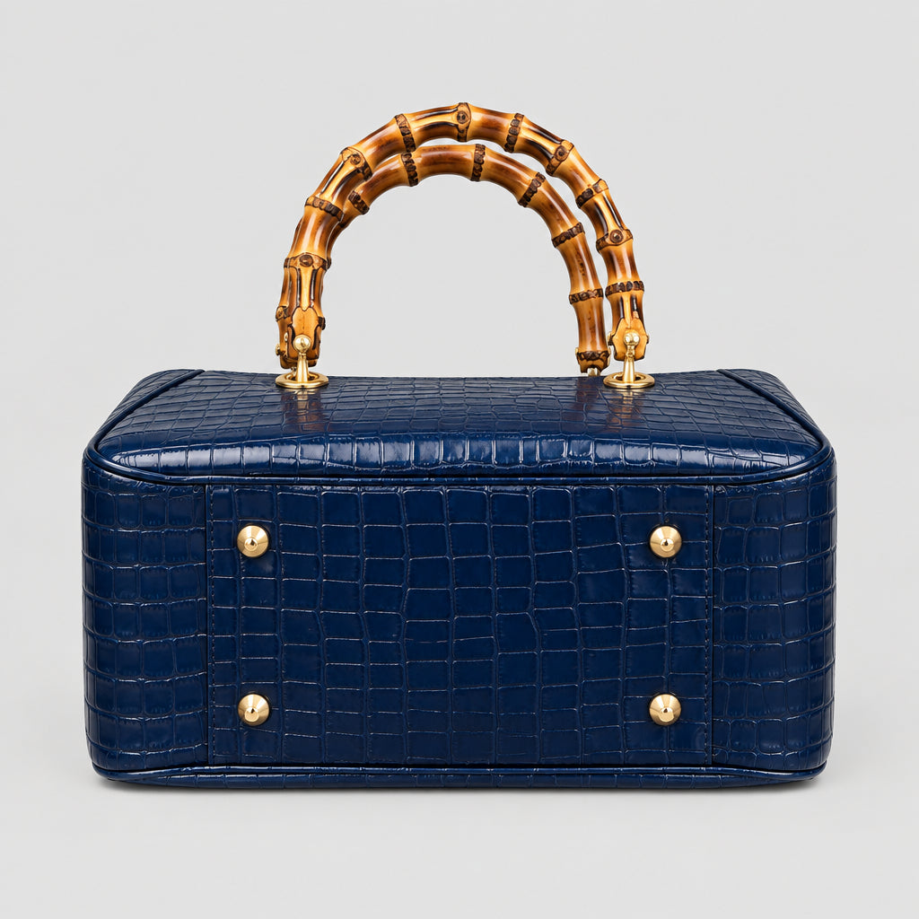 Mark & Graham blue "croc" embossed handbag
