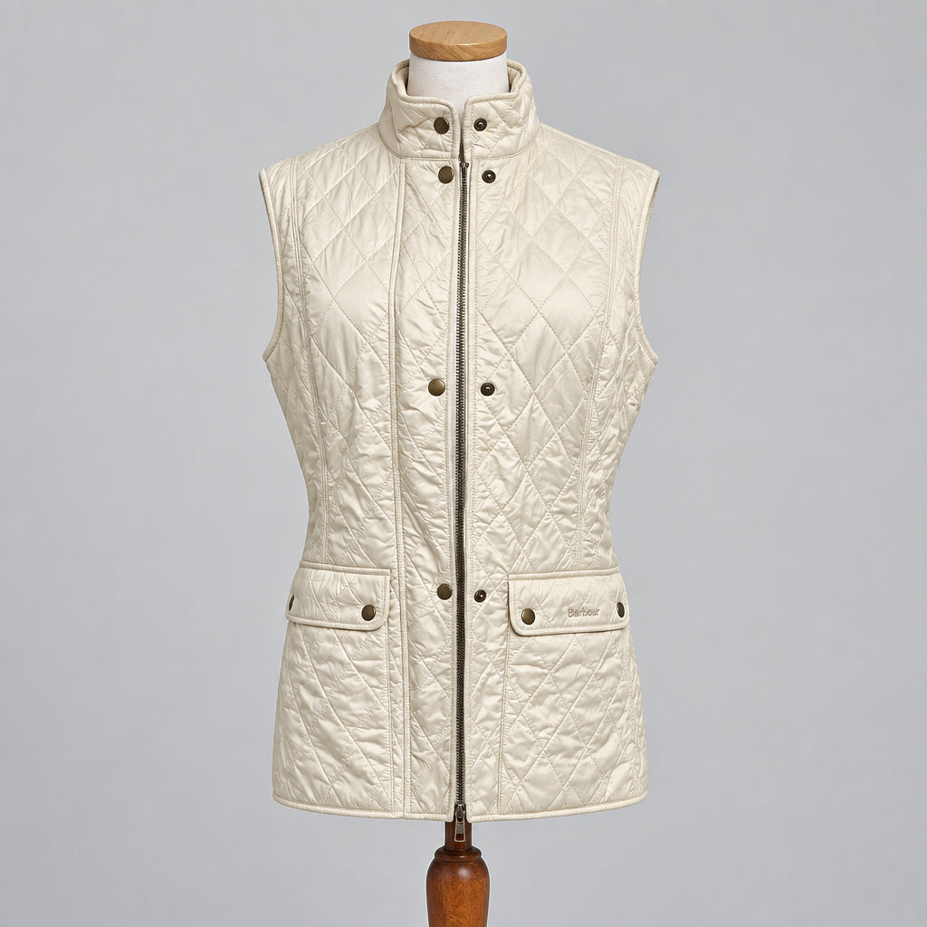 Barbour khaki quilted vest, size 10