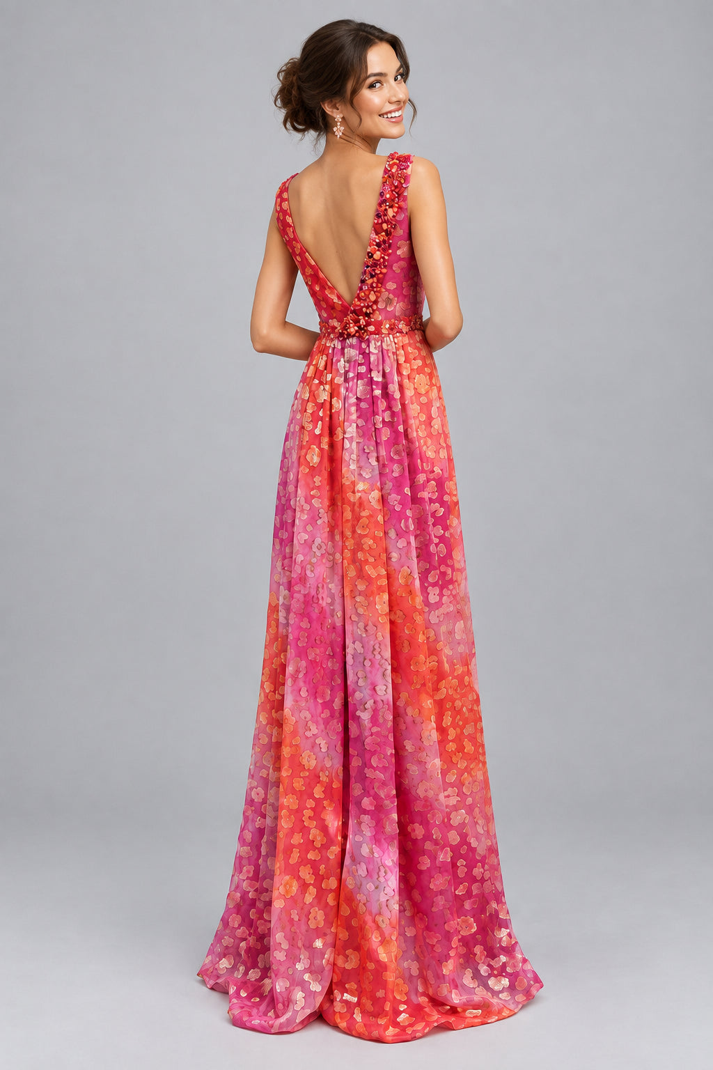 Michael Kors pink and orange dress, size 8