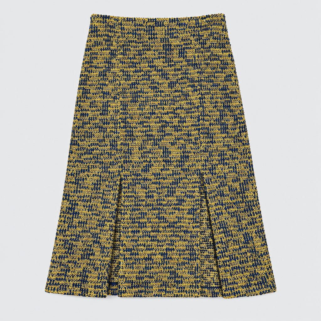 St. John mustard and navy tweed skirt, size 10