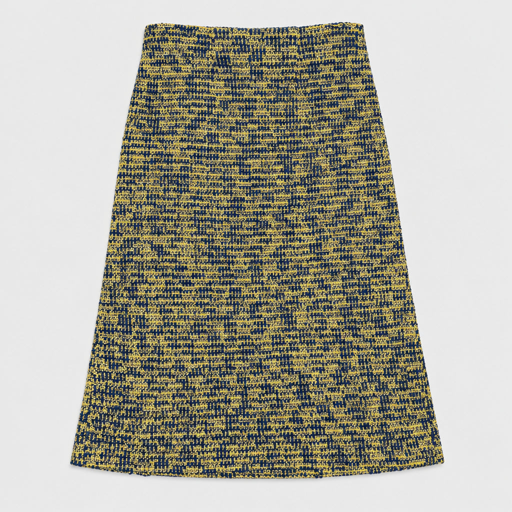 St. John mustard and navy tweed skirt, size 10