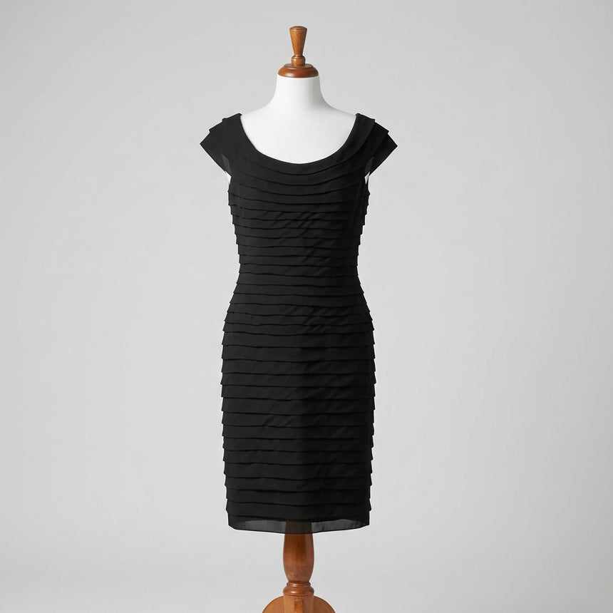 Adrianna Papell black ruffle dress, size 12
