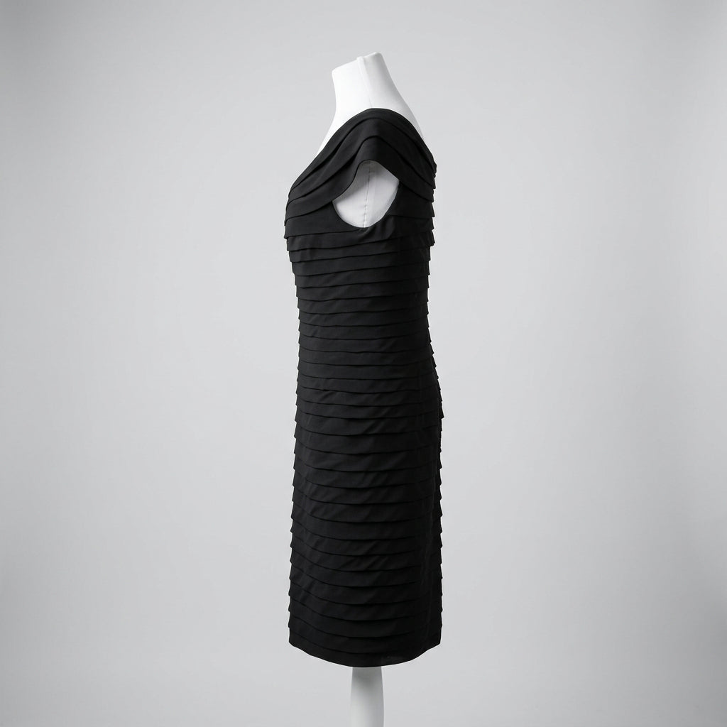 Adrianna Papell black ruffle dress, size 12