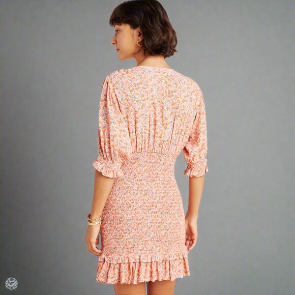Faithful the Brand coral floral dress, size 4