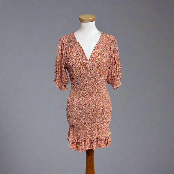 Faithful the Brand coral floral dress, size 4