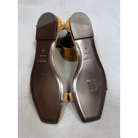 Saint Laurent brown suede flat sandals, size 10, BRAND NEW!